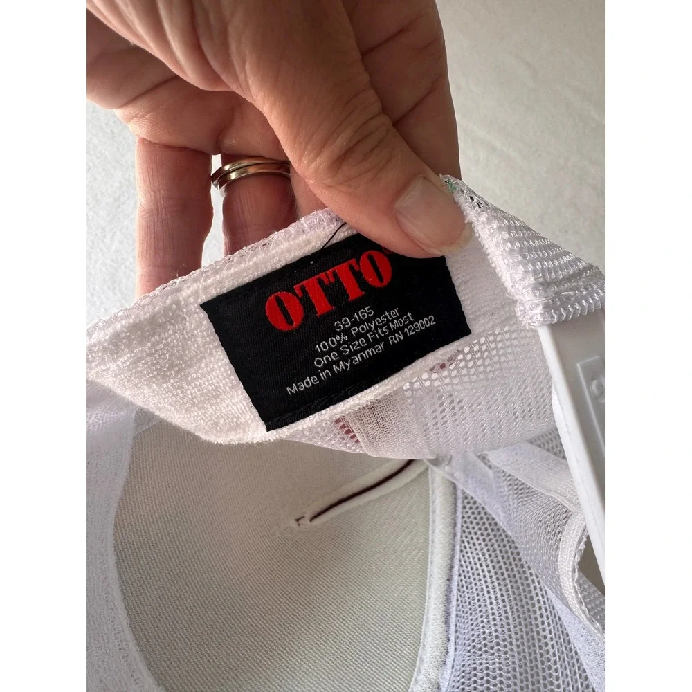 Otto Whop Trucker Hat Burgundy White Mesh Snapback Rope Cap Retro Streetwear